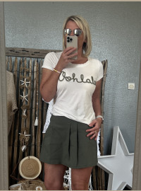 T-shirt Ohlala  blanc/kaki