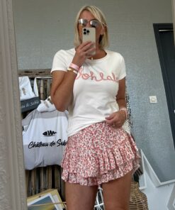 T-shirt Ohlala  blanc/rose