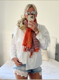 Echarpe Patch orange-marine