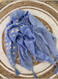 Echarpe patch bleu jean