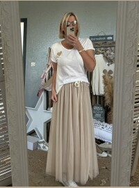 Jupe tulle beige
