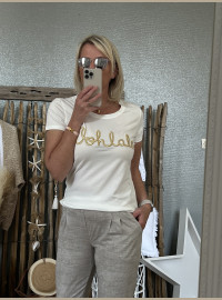 T-shirt Ohlala  blanc/dore
