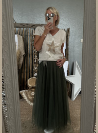 Jupe tulle kaki