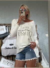 Pull CDS blanc oversize