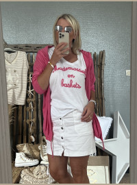 Tshirt CDS blanc rose