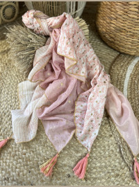 Echarpe Patch rose poudrée