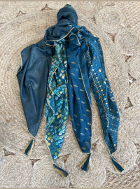 Echarpe Patch bleu canard