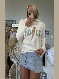 Pull rock CDS blanc celadon
