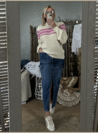 Jupe cargo jean longue