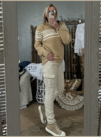Pantalon cargo beige