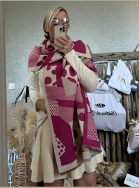 Echarpe  châle beige Fushia