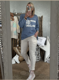 Pull CDS bleu jean
