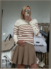 Pull IO blanc caramel