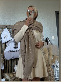 Echarpe  châle CDS beige doré