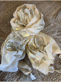 Echarpe beige dore