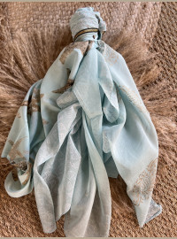 Echarpe Patch turquoise clair