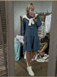 Robe lin bleu