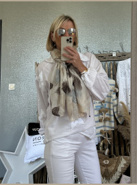 Echarpe cds bleue beige