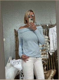 Marinière col Bardot bleue