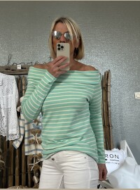 Marinière col Bardot mint