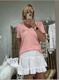 T-shirt Flowers peach