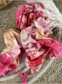 Echarpe beige  rose doré