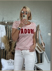T-shirt CDS   blanc/rouge