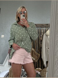 Chemise coeurs kaki