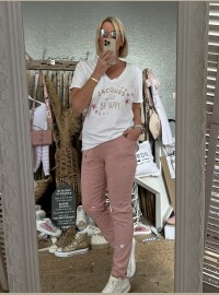 Pantalon cœurs rose
