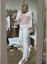 Bootcut frange blanc