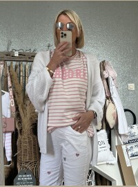 Gilet j’adore blanc doré