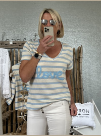 T-shirt love bleu