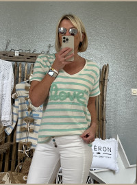 T-shirt love celadon