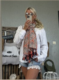 Echarpe corail lurex