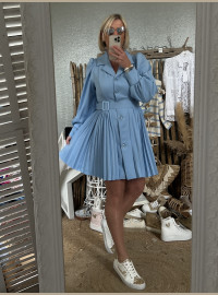 Robe plissée ciel