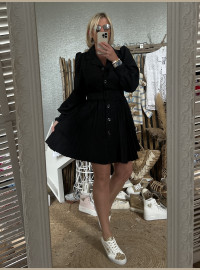 Robe plissée noire