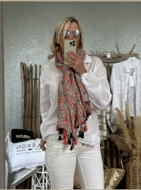 Echarpe corail lurex