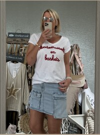 T-shirt CDS blanc rouge