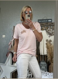 T-shirt marinière star rose