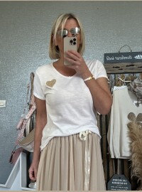 T-shirt mini love blanc