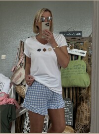 Short vichy bleu
