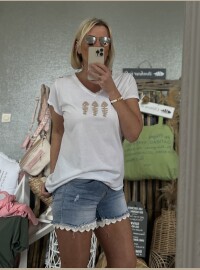 Tshirt CDS blanc/beige