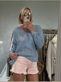 Pull star bleu