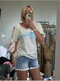 T-shirt cds marinière 40/44 baby blue
