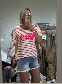 T-shirt cds marinière 40/44 rose