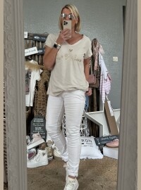 T-shirt Le bonheur beige
