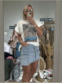 Jupette cargo jean