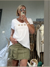 T-shirt Flowers cds blanc