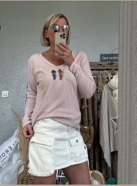 T-shirt fish rose poudré