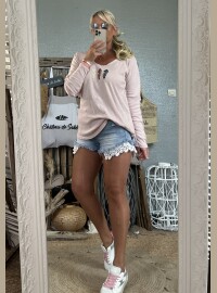 T-shirt fish rose poudré